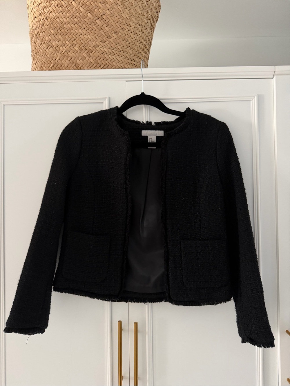 H&M Black Tweed Open-Front Women's Jacket - Classic Workwear